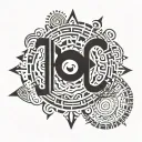 typography written in shape tattoo design idea