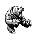 grizzly bear roaring with claw marks tattoo design idea