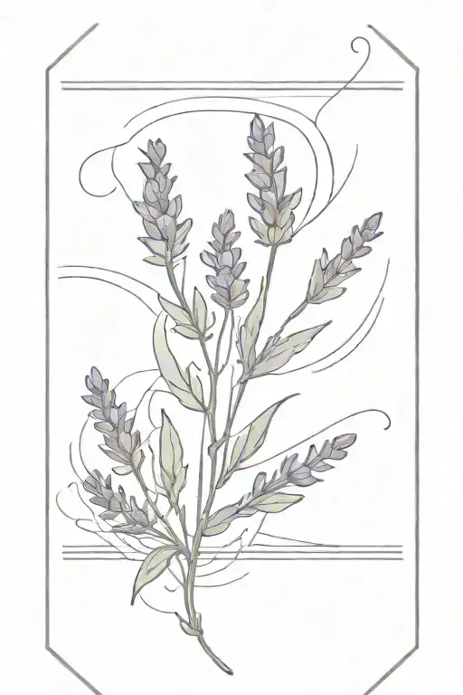 Lavender flowers with smoke around tattoo design idea