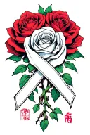 Domestic Violence survivor ribbon rose thorn tattoo design idea