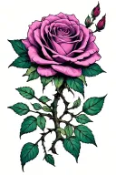 Domestic Violence survivor ribbon rose thorn tattoo design idea