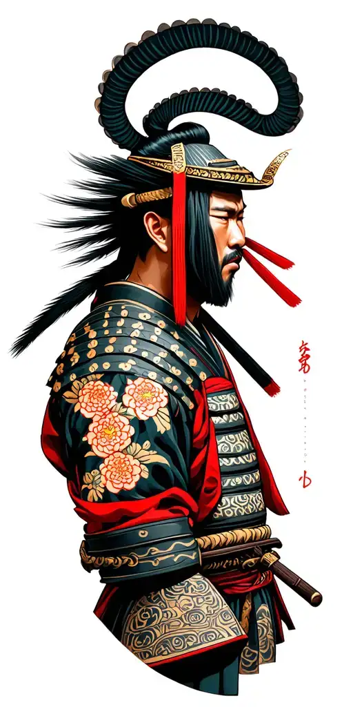 Samurai warrior tattoo design idea