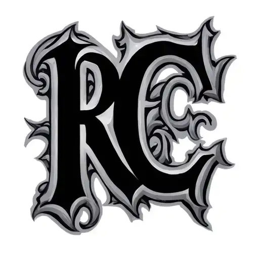 small symbol with letters R C E  tattoo design idea