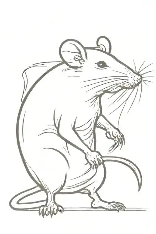 rat with skillet tattoo design idea