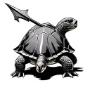 tortuga con arco e flecha tattoo design idea