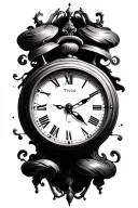 analog clock with the time 7:24 fading away tattoo design idea