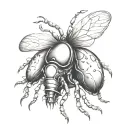 insect with three eyes tattoo design idea