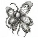 insect with three eyes tattoo design idea