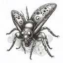 insect with three eyes tattoo design idea