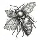 insect with three eyes tattoo design idea