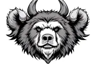 viking bear head tattoo design idea