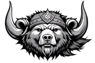 viking bear head tattoo design idea