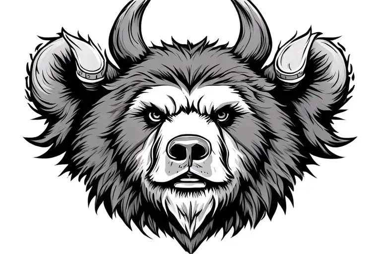 viking bear head tattoo design idea