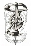 Nautical sextant tattoo design idea