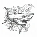 shark swimming tattoo design idea