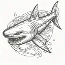 shark swimming tattoo design idea