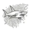 shark swimming tattoo design idea