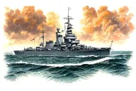 German Battleship, Bismarck tattoo design idea