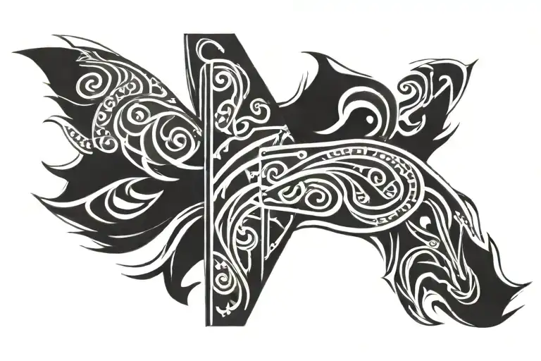 tribal arm band tattoo design idea