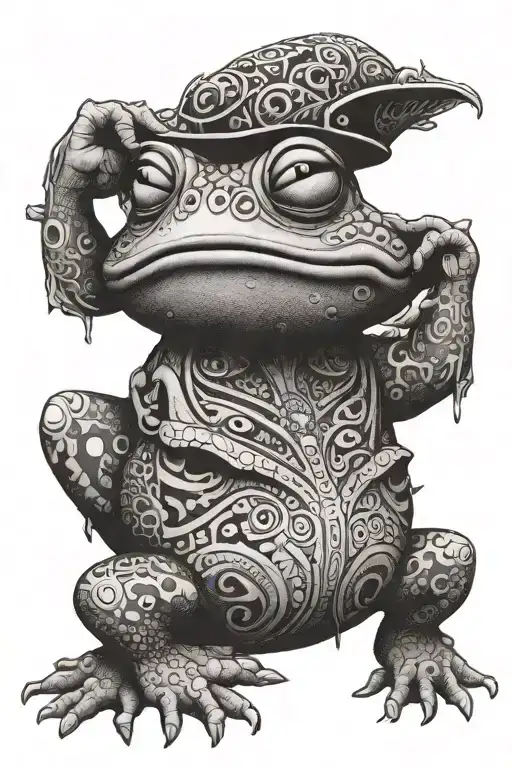 toad Mayan dmt zen meditation tattoo design idea
