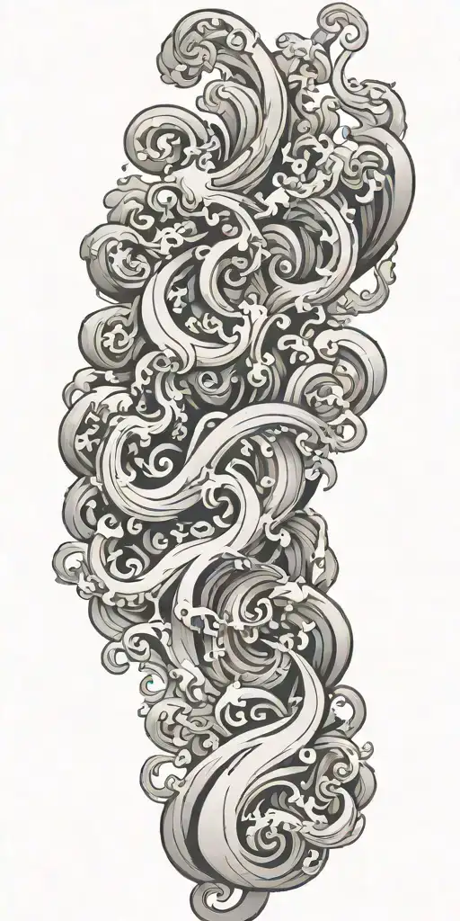 Filler smoke swirling tattoo design idea