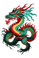 Samurai Fighting Dragon tattoo design idea