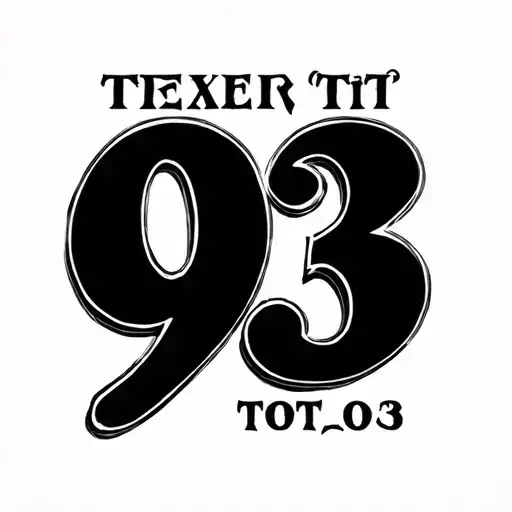 "93" Script tattoo design idea
