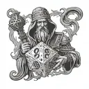 risk taker dice god holding tattoo design idea