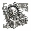 risk taker dice god holding tattoo design idea