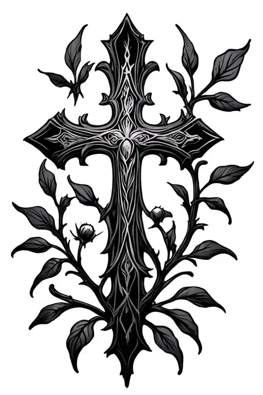 blackthorn cross tattoo design idea