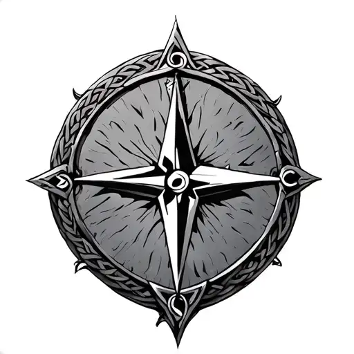 celtic shield and compass tattoo design idea
