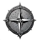 celtic shield and compass tattoo design idea