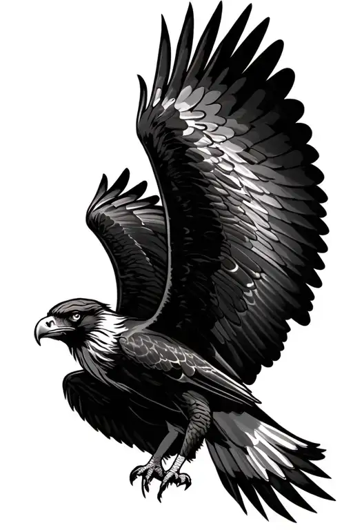 hawk soaring tattoo design idea