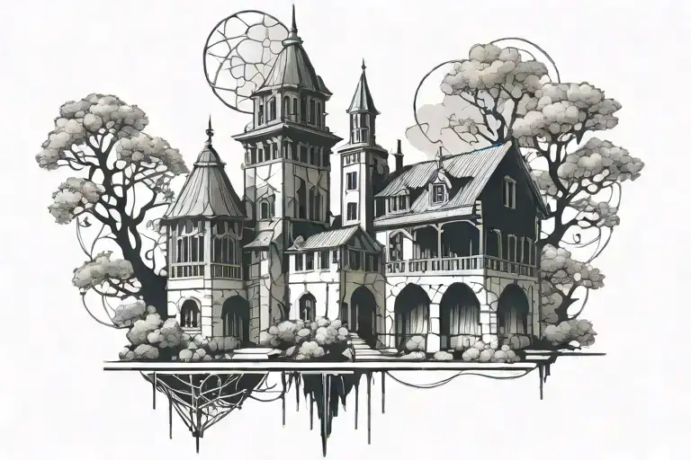 Incorporate architectural elements into a tattoo design inspired by your fa tattoo design idea