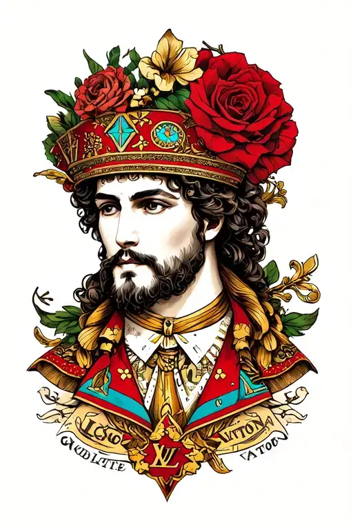 Scandinavian god and Louis Vuitton art tattoo tattoo design idea