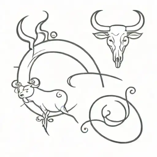 cancer and Taurus signs tattoo design idea
