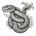 japanese style snake tattoo design idea