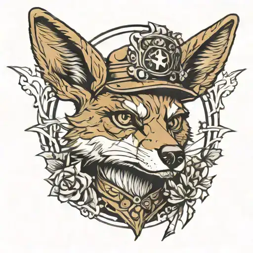 Warner Brothers Wylie Coyote in fatigues tattoo design idea