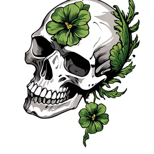Irish skull surrounded tattoo design idea