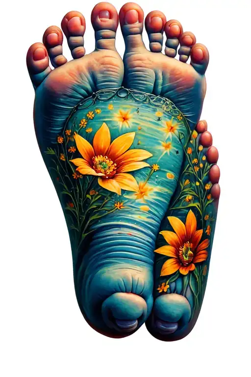 baby feet for grandkids  tattoo design idea