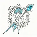 Sailor mercury crystal transformation  wand  tattoo design idea
