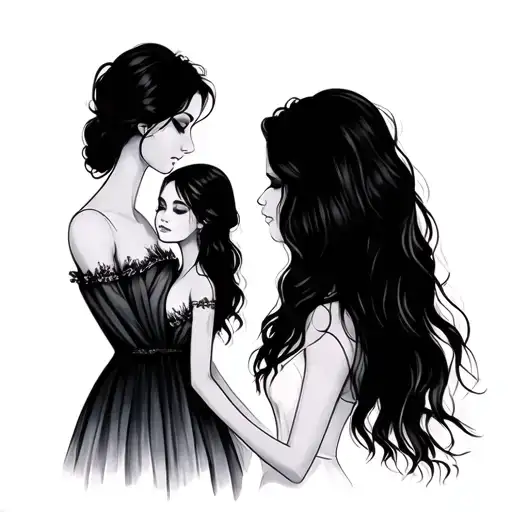 Mother Daughter Matching tattoo design idea