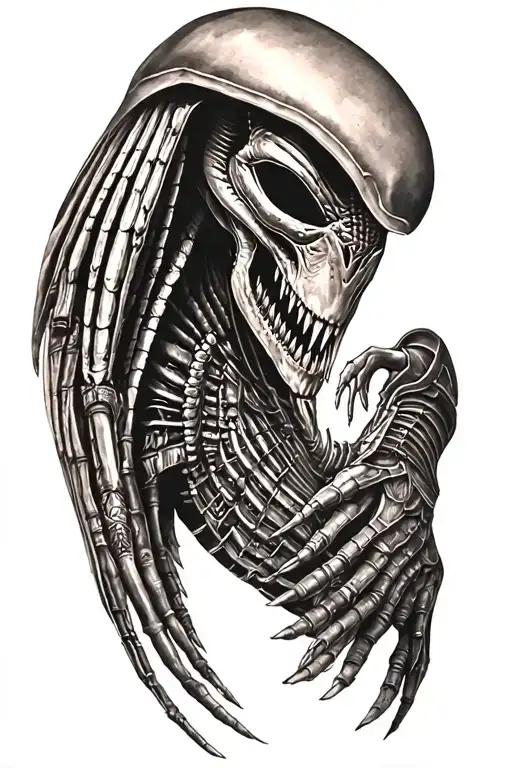 alien vs predator tattoo design idea
