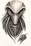 alien vs predator tattoo design idea