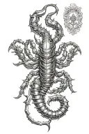 scorpion with dagger piercing tattoo design idea