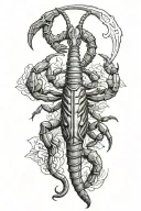 scorpion with dagger piercing tattoo design idea