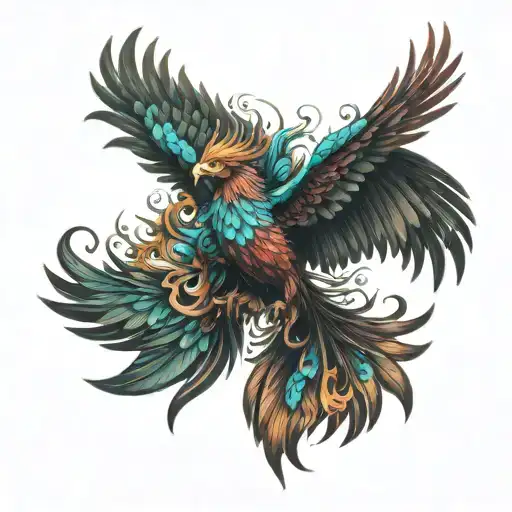 Phoenix rising tattoo design idea