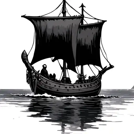 Viking Longship tattoo design idea