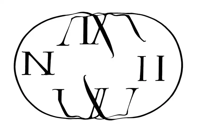 dates in Roman numerals intertwined in a loop tattoo design idea