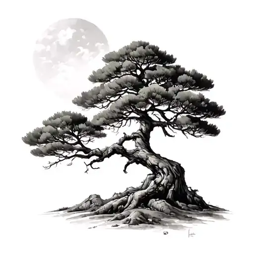 Lebanese Cedar Tree tattoo design idea
